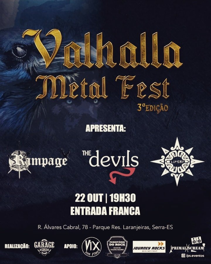 A banda Rampage está no Valhalla Metal Fest 3ª edição