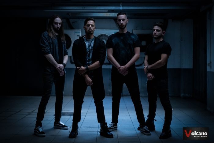 quatro homens, integrantes do grupo de metal italiano Drabik