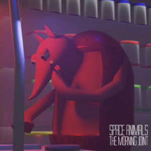 Ilustração de um tatu. Á direita, escrito Space Animals e The Morning Joint